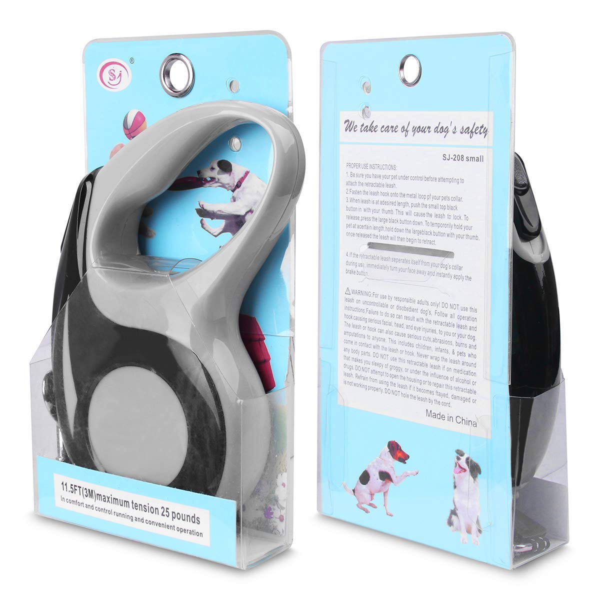 Retractable Dog Leash with Tangle-Free Heavy Duty One Button Break & Lock Tape