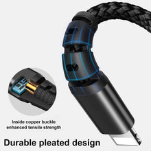 Load image into Gallery viewer, AICase Multi Charger Cable(4ft) Nylon Braided Universal 3 in 1 Multiple USB Charging Cord Adapter 2.4A Current with 8Pin Plug/USB Type C/Micro USB Connector Ports for Cell Phones Tablets and More