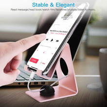 Load image into Gallery viewer, AICase Cell Phone Stand, Aluminum Desktop Cellphone Stand for iPhone X/Xs/Max/8/8 Plus/7/7 Plus/6s/6Plus, Nintendo Switch, Galaxy/S10/S9/S8/S7/S6/S5, Kindle, Google Nexus