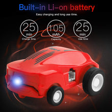 Load image into Gallery viewer, Micro Racers Mini Rechargeable Stunt Cars -360 Degree Rotating Pocket Racer with LED Light Up Glow in The Dark Toy Car for Kids