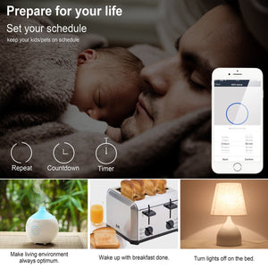 Wifi Smart Plug Wlan Outlets Wireless Smart Mini Outlet Compatible With Amazon Alexa Echo,Google Home No Hub Required, White