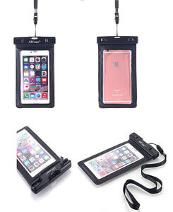 Waterproof Case Universal Dry Bag Pouch & Neck Strap for Smartphones 5.5" less