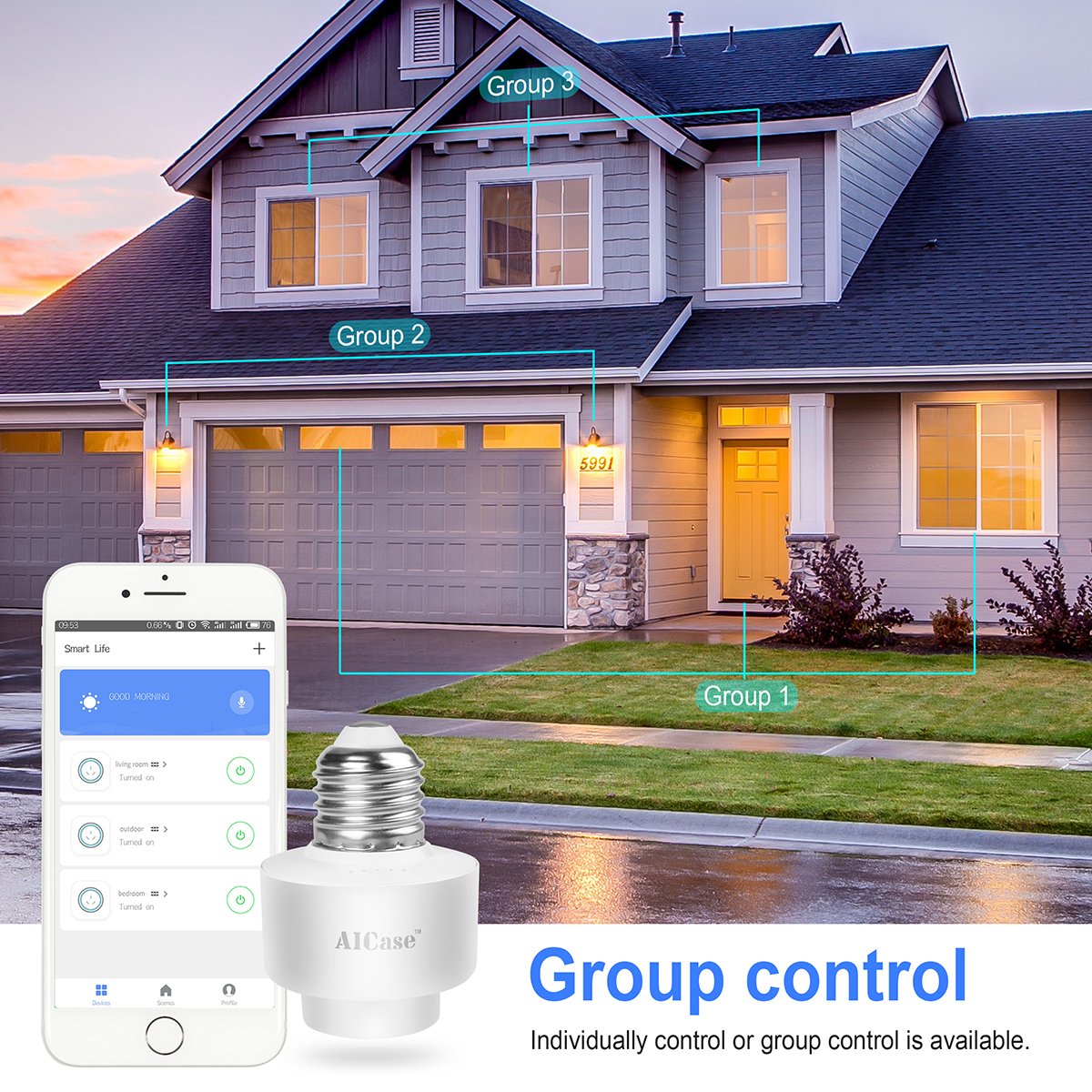 Godsale-SIB Smart WiFI Télécommande Ampoule vocale Dimmable 16 millions