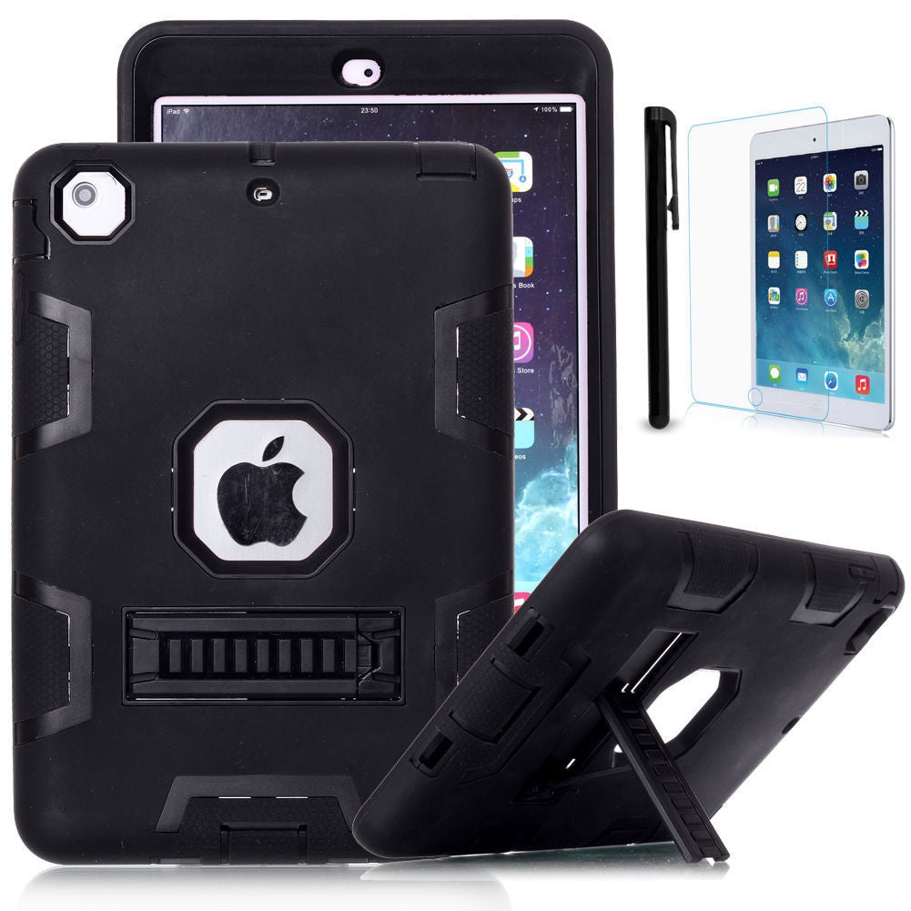 iPad Mini 4 and Mini 5 Shockproof Heavy Duty Rubber With Hard Stand Case Cover