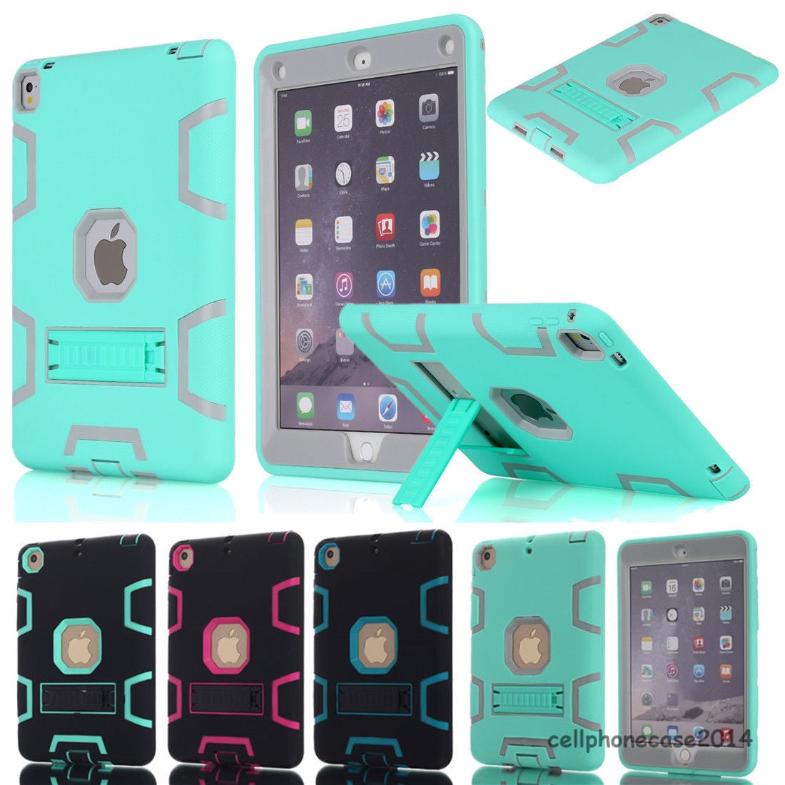 Heavy Duty Hybrid Shockproof Hard Case Rubber Stand Cover For Apple iPad Pro 9.7