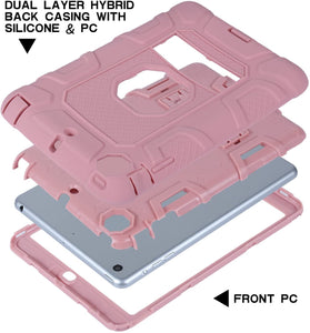 Hybrid Shockproof Hard Rubber Kickstand Case Cover for Apple iPad Mini 1/2/3