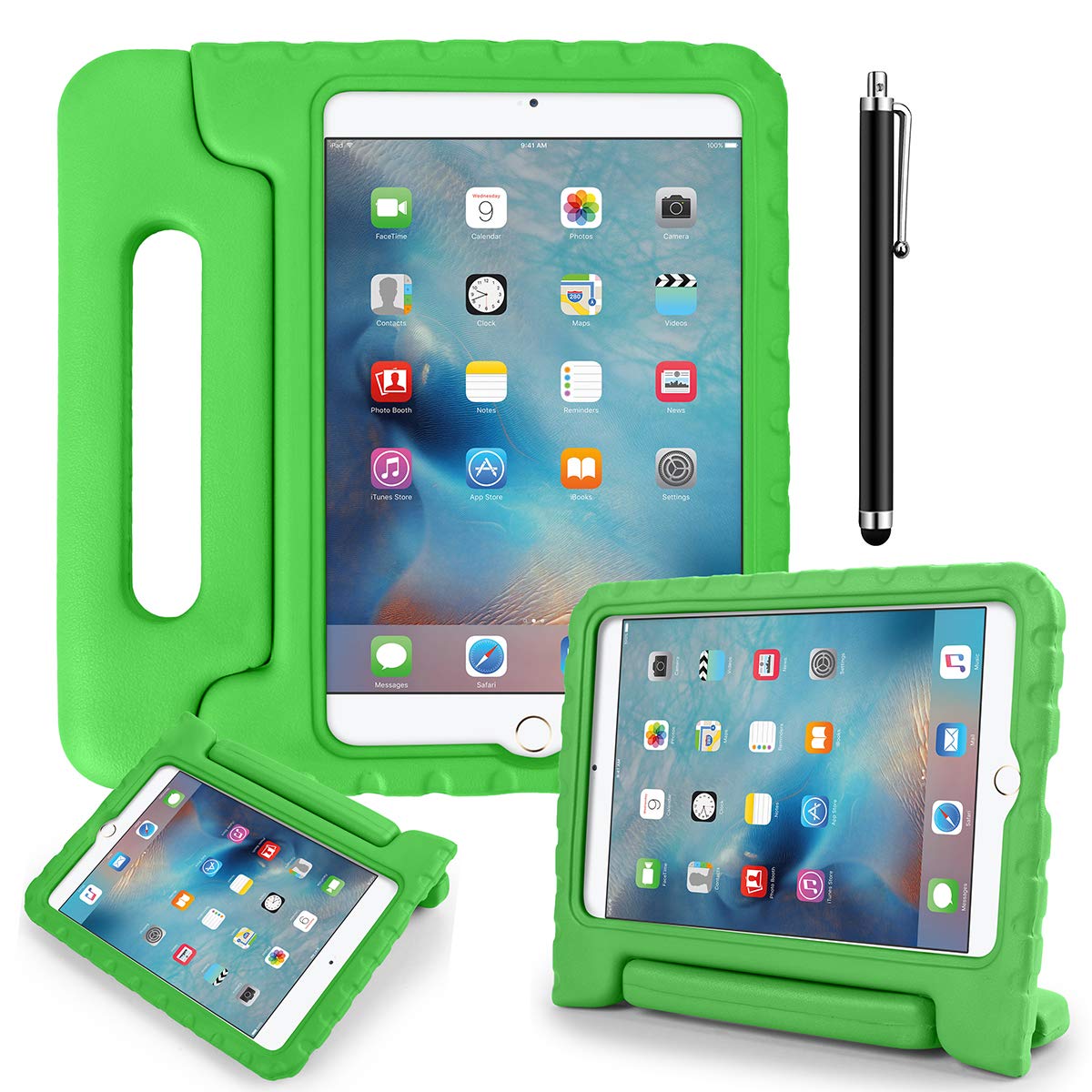 AICase Kids Shockproof Bumper Hard Case Cover Handle Stand with Screen Protector for iPad 10.2