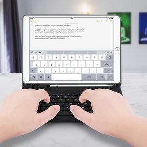 Leather Keyboard Case with Pencil Holder For  iPad 10.2