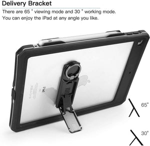 iPad 10.2 IP68 Waterproof Case Cover with Strap Stand Pencil Holder Built-in Screen Protector