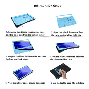 Samsung Galaxy Tab A7 10.4 ase Hybrid Heavy Duty Armor Stand Cover