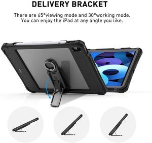 iPad Air 4th Gen 2020 10.9 inch IP68 Waterproof Case Cover with 360 Full-Body Underwater Protection and Lanyard Kickstand