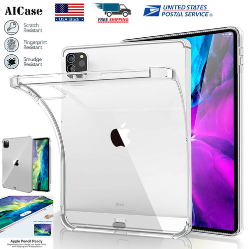 iPad Pro 11 or 12.9 Slim Case Shockproof Clear TPU Protective Cove Caser