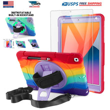 Load image into Gallery viewer, iPad 10.2&quot; Hybrid Case Heavy Duty Shockproof Stand Cover Case with Strap