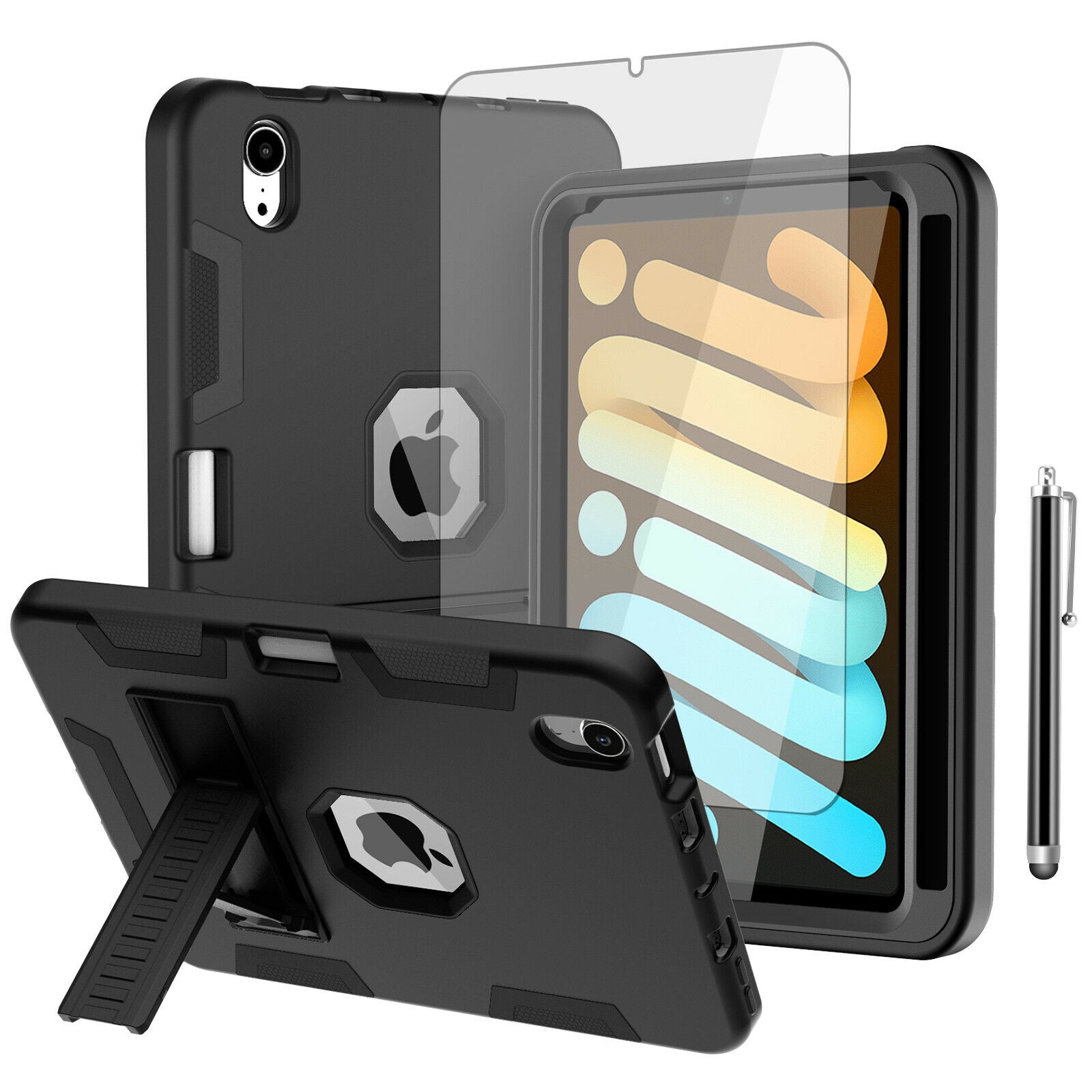 iPad Mini 6 Hybrid Heavy Duty Shockproof Armor Stand Cover Case