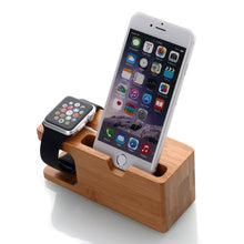 Load image into Gallery viewer, AICase Bamboo Charging Docking Station Charger Stand Holder For iWatch and iPhone