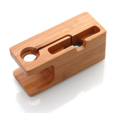 Load image into Gallery viewer, AICase Bamboo Charging Docking Station Charger Stand Holder For iWatch and iPhone