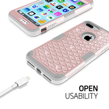 Load image into Gallery viewer, Diamond Bling Hybrid Armor Rugged Rubber Diamond Matte Hard Case Cover