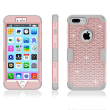 Load image into Gallery viewer, Diamond Bling Hybrid Armor Rugged Rubber Diamond Matte Hard Case Cover