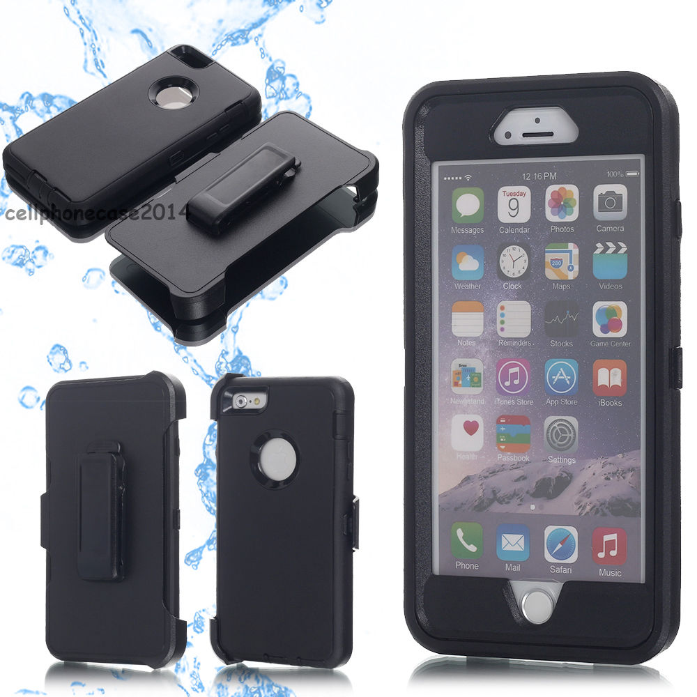 Shockproof 4 in 1 Rugged Dust Proof Cover with Holster Belt Clip Kickstand for iPhone