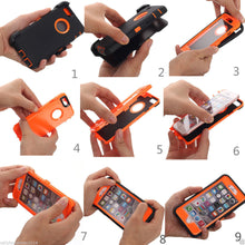 Load image into Gallery viewer, Shockproof 4 in 1 Rugged Dust Proof Cover with Holster Belt Clip Kickstand for iPhone