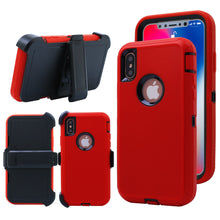 Load image into Gallery viewer, Shockproof 4 in 1 Rugged Dust Proof Cover with Holster Belt Clip Kickstand for iPhone