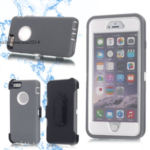 Shockproof 4 in 1 Rugged Dust Proof Cover with Holster Belt Clip Kickstand for iPhone
