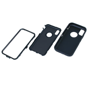 Heavy Duty Tough 3 in 1 Hard PC Soft Silicone Impact Protection Dust Proof Full Body Protection Case Cover for Apple iPhone X/XS/XS Max/XR
