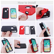 Load image into Gallery viewer, Heavy Duty Tough 3 in 1 Hard PC Soft Silicone Impact Protection Dust Proof Full Body Protection Case Cover for Apple iPhone X/XS/XS Max/XR