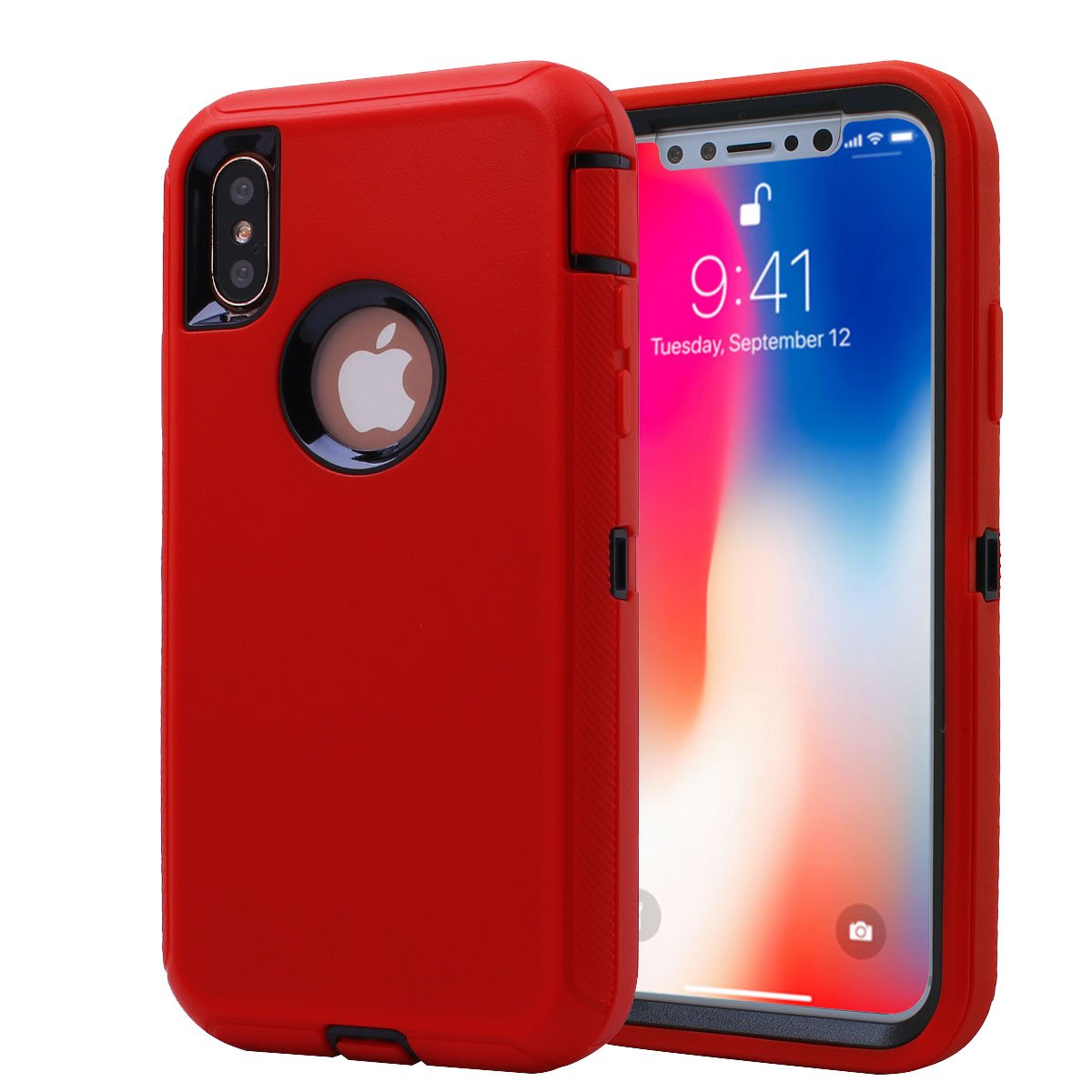 Heavy Duty Tough 3 in 1 Hard PC Soft Silicone Impact Protection Dust Proof Full Body Protection Case Cover for Apple iPhone X/XS/XS Max/XR