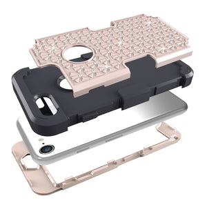 Diamond Bling Hybrid Armor Rugged Rubber Diamond Matte Hard Case Cover