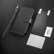 Load image into Gallery viewer, Glitter Sparkly Bling Cute Shiny PU Leather Flip Folio Wallet Cover with 9 Card Slots Wristlet