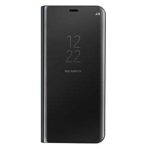 AICase Luxury Translucent View Window Front Smart Sleep Wake Up Function Mirror Screen Flip Electroplate Plating Stand Full Body Protective Case
