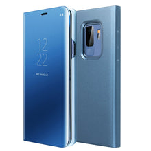 Load image into Gallery viewer, AICase Luxury Translucent View Window Front Smart Sleep Wake Up Function Mirror Screen Flip Electroplate Plating Stand Full Body Protective Case
