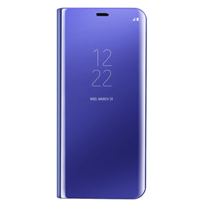 AICase Luxury Translucent View Window Front Smart Sleep Wake Up Function Mirror Screen Flip Electroplate Plating Stand Full Body Protective Case