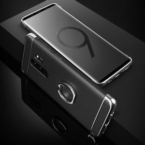 Galaxy S9 Plus Ring Stand Case, AICase Ultra Thin and Slim Hard Case 3 in 1 Combo Coated [360 Degree Rotating Ring Kickstand] [Electroplate Frame Cover] for Samsung Galaxy S9 Plus (Black)