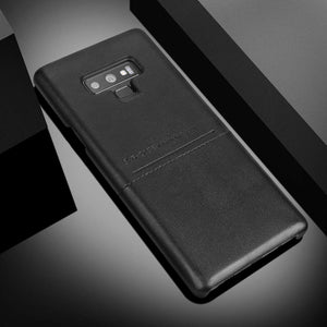 G-Case Galaxy Note 9 Soft Fabric + Premium PU Leather Case with ID & Card Holder Slot Simple Professional Executive Snap On Case