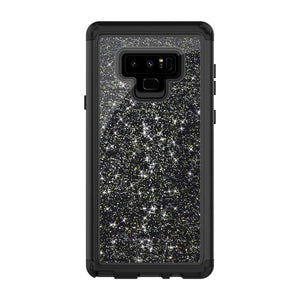 Galaxy Note 9 Shockproof Case, Luxury Glitter Sparkle Bling Heavy Duty Hybrid Sturdy Armor Defender High Impact 3 Layer Protective Cover