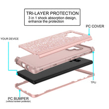Load image into Gallery viewer, Galaxy Note 9 Shockproof Case, Luxury Glitter Sparkle Bling Heavy Duty Hybrid Sturdy Armor Defender High Impact 3 Layer Protective Cover