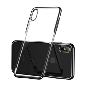 AICase iPhone XR Clear Shinning Electroplating Design PC Bumper Clear Back Protective Case