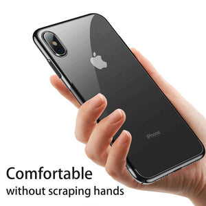 AICase iPhone XR Clear Shinning Electroplating Design PC Bumper Clear Back Protective Case