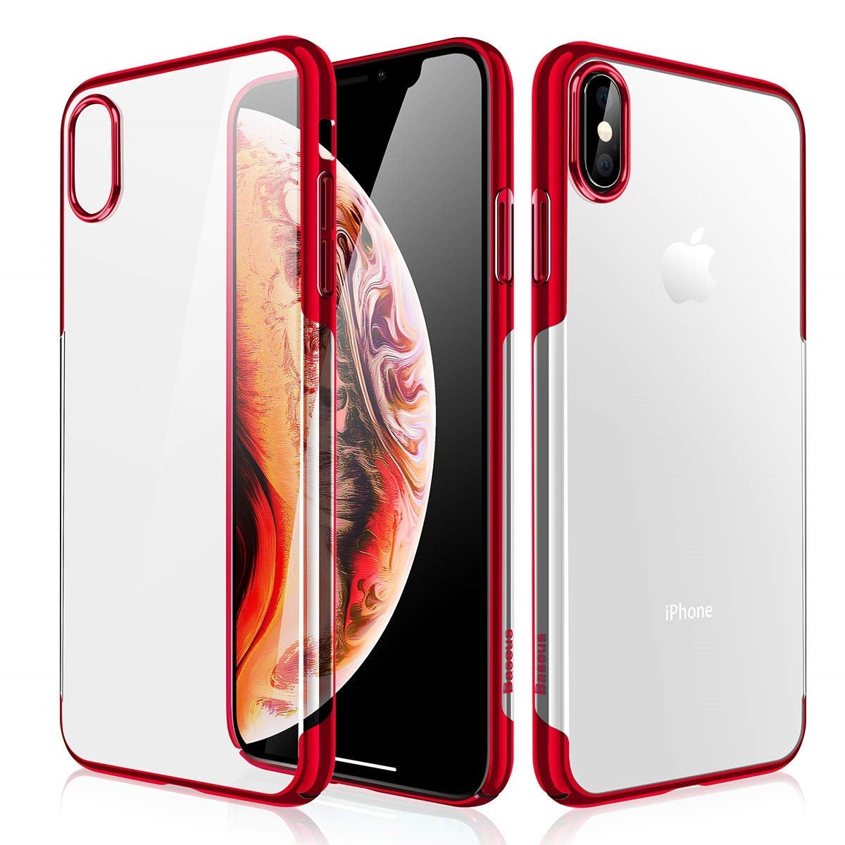 iPhone Xs Max 6.5'' 2018 Clear Case, AICase Shinning Electroplating Design PC Bumper Clear Back Protective Cover Bumper for Apple iPhone Xs Max 6.5