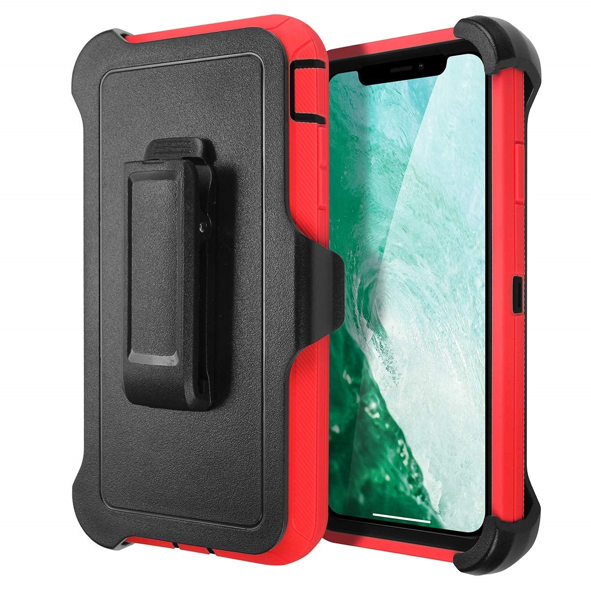 Shockproof 4 in 1 Rugged Dust Proof Cover with Holster Belt Clip Kickstand for iPhone