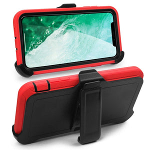 Shockproof 4 in 1 Rugged Dust Proof Cover with Holster Belt Clip Kickstand for iPhone