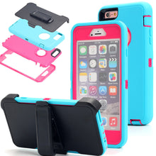 Load image into Gallery viewer, Shockproof 4 in 1 Rugged Dust Proof Cover with Holster Belt Clip Kickstand for iPhone