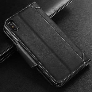 iPhone Wallet PU Leather & Soft TPU Inner Case, Flip Folio Book Card Slots Cover