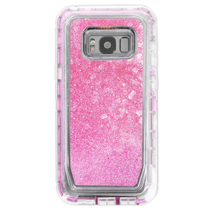 Glitter Sparkle Quicksand 3 Layers Shockproof Hybrid Case 3D Star Flowing Liquid Floating Bling Cover