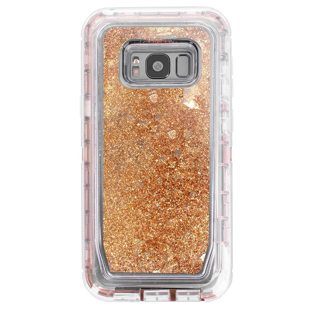 Glitter Sparkle Quicksand 3 Layers Shockproof Hybrid Case 3D Star Flowing Liquid Floating Bling Cover