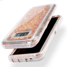 Load image into Gallery viewer, Glitter Sparkle Quicksand 3 Layers Shockproof Hybrid Case 3D Star Flowing Liquid Floating Bling Cover