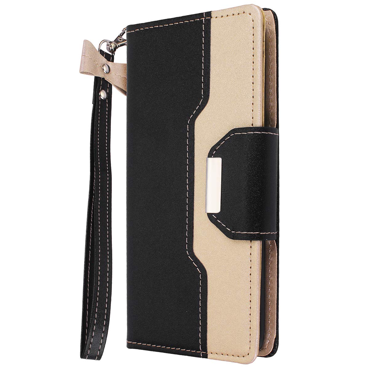 Galaxy S10/S10+ Wallet Full Body Protection Case PU Leather with Makeup Mirror and Bow-Knot Strap Protective Stand Case