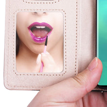 Load image into Gallery viewer, Galaxy S10/S10+ Wallet Full Body Protection Case PU Leather with Makeup Mirror and Bow-Knot Strap Protective Stand Case